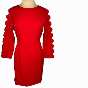 Lulus Red Long Sleeve Cutout Bodycon Dress size XL Lights Down Low